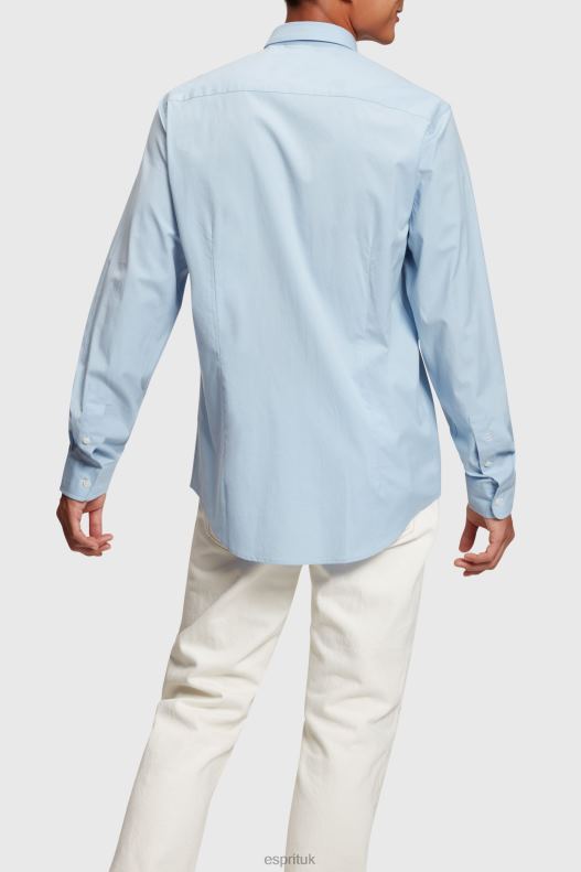 Esprit Slim fit dolphin badge poplin shirt Men Light Blue Shirts P0D0X803 - Image 3