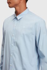 Esprit Slim fit dolphin badge poplin shirt Men Light Blue Shirts P0D0X803 - Image 5