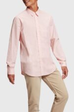 Esprit Slim fit dolphin badge poplin shirt Men Light Pink Shirts P0D0X804 - Image 2