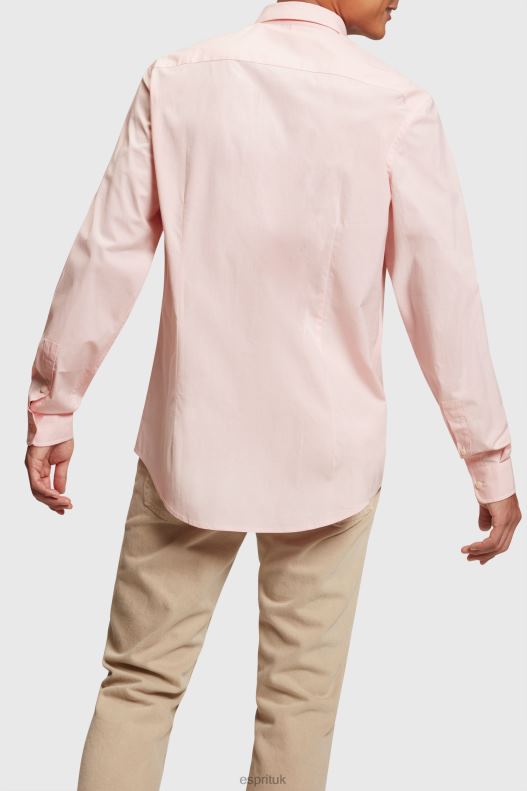 Esprit Slim fit dolphin badge poplin shirt Men Light Pink Shirts P0D0X804 - Image 3