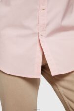 Esprit Slim fit dolphin badge poplin shirt Men Light Pink Shirts P0D0X804 - Image 5