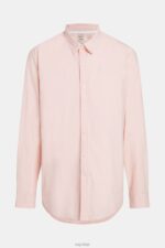 Esprit Slim fit dolphin badge poplin shirt Men Light Pink Shirts P0D0X804 - Image 6