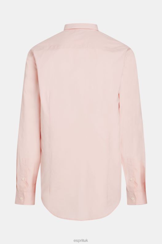 Esprit Slim fit dolphin badge poplin shirt Men Light Pink Shirts P0D0X804 - Image 7