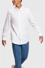Esprit Slim fit dolphin badge poplin shirt Men White Shirts P0D0X802 - Image 2