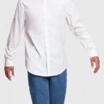 Esprit Slim fit dolphin badge poplin shirt Men White Shirts P0D0X802