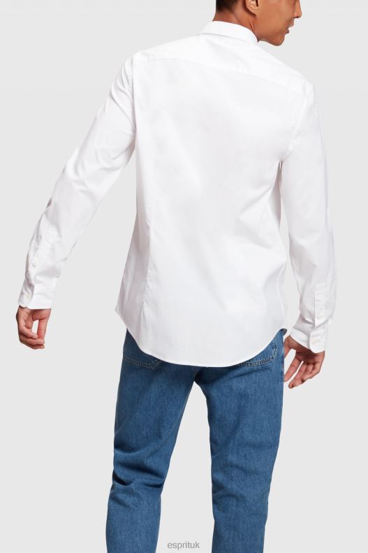 Esprit Slim fit dolphin badge poplin shirt Men White Shirts P0D0X802 - Image 3