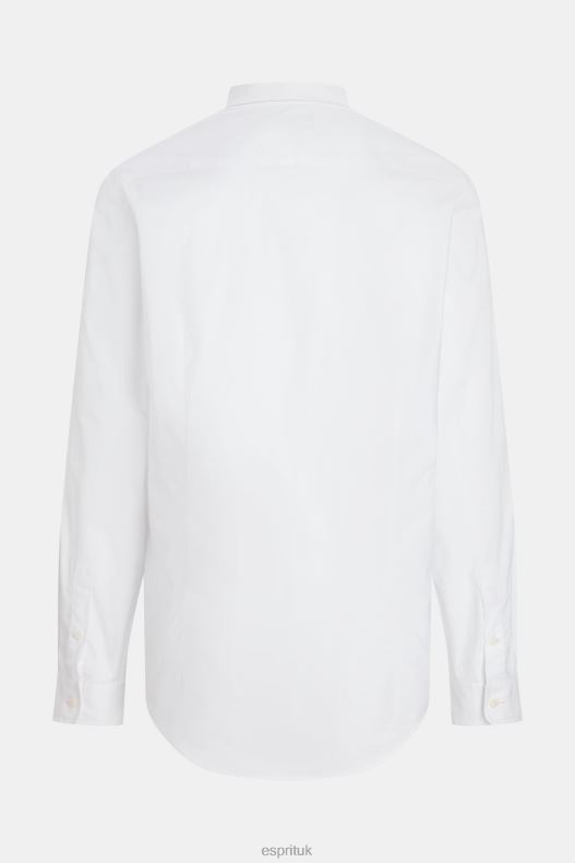 Esprit Slim fit dolphin badge poplin shirt Men White Shirts P0D0X802 - Image 7