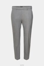 Esprit Slim fit flannel trousers Men Grey Trousers & Pants P0D0X692 - Image 5