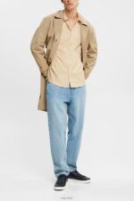 Esprit Slim fit shirt Men Cream Beige Shirts P0D0X854 - Image 2