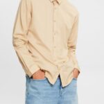 Esprit Slim fit shirt Men Cream Beige Shirts P0D0X854