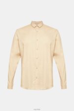 Esprit Slim fit shirt Men Cream Beige Shirts P0D0X854 - Image 5