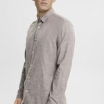 Esprit Slim fit shirt Men Dark Brown Shirts P0D0X700