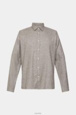 Esprit Slim fit shirt Men Dark Brown Shirts P0D0X700 - Image 5
