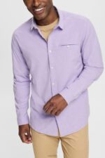 Esprit Slim fit shirt Men Lilac Shirts P0D0X912