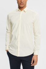 Esprit Slim fit shirt Men Off White Shirts P0D0X784