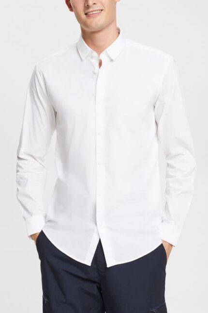 Esprit Slim fit shirt Men White Shirts P0D0X914