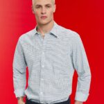 Esprit Slim fit shirt with all-over pattern Men Light Blue Shirts P0D0X778