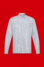 Esprit Slim fit shirt with all-over pattern Men Light Blue Shirts P0D0X778 - Image 5