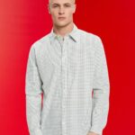 Esprit Slim fit shirt with all-over pattern Men White Shirts P0D0X777