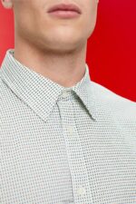 Esprit Slim fit shirt with all-over pattern Men White Shirts P0D0X777 - Image 3
