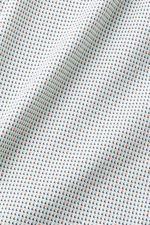 Esprit Slim fit shirt with all-over pattern Men White Shirts P0D0X777 - Image 4