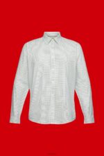 Esprit Slim fit shirt with all-over pattern Men White Shirts P0D0X777 - Image 5