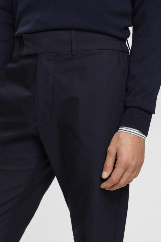 Esprit Slim fit trousers with elasticated waistband Men Navy Trousers & Pants P0D0X691 - Image 3