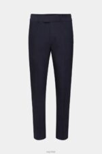 Esprit Slim fit trousers with elasticated waistband Men Navy Trousers & Pants P0D0X691 - Image 5