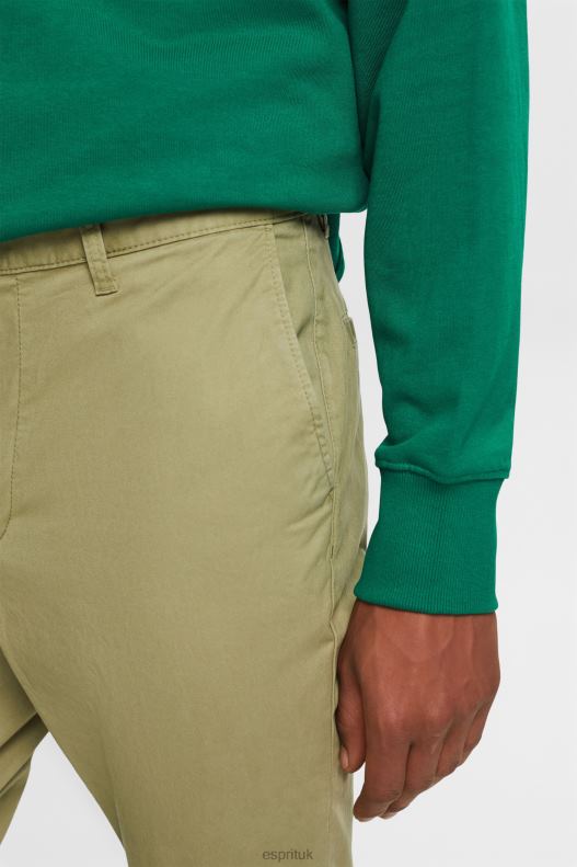 Esprit Slim Leg Chino Pants Men Light Khaki Trousers & Pants P0D0X593 - Image 3