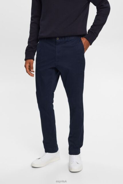 Esprit Slim Leg Chino Pants Men Navy Trousers & Pants P0D0X594