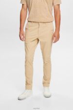 Esprit Slim Leg Chino Pants Men Sand Trousers & Pants P0D0X592