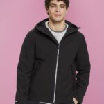 Esprit Softshell jacket with a hood Men Black Jackets P0D0X728