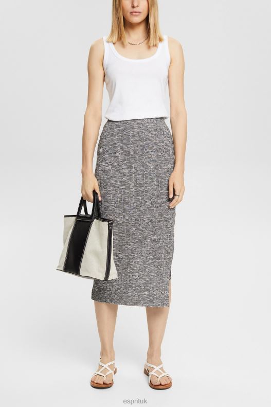 Esprit Space dye rib-knit midi skirt Women Anthracite Skirts P0D0X534 - Image 2