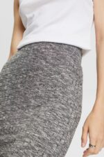 Esprit Space dye rib-knit midi skirt Women Anthracite Skirts P0D0X534 - Image 3