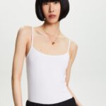 Esprit Spaghetti Strap Tank Top Women White Tank P0D0X36