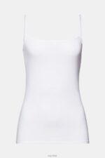 Esprit Spaghetti Strap Tank Top Women White Tank P0D0X36 - Image 5