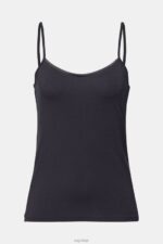 Esprit Spaghetti strap top, LENZING ECOVERO Women Black Top P0D0X517 - Image 5
