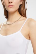 Esprit Spaghetti strap top, LENZING ECOVERO Women White Top P0D0X518 - Image 3
