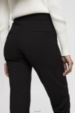 Esprit Split hem trousers with zip Women Black Trousers & Pants P0D0X248 - Image 3
