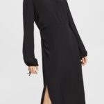 Esprit Stand-up collar dress Women Black Dresses P0D0X424