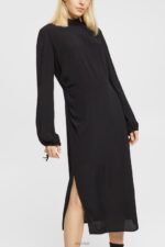 Esprit Stand-up collar dress Women Black Dresses P0D0X424