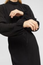 Esprit Stand-up collar dress Women Black Dresses P0D0X424 - Image 3