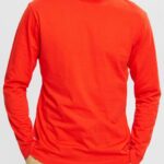 Esprit Stand-up collar long sleeve top Men Red Long Sleeve P0D0X944