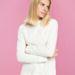 Esprit Stand-up collar sweatshirt, cotton blend Women Off White Sweatshirts & Hoodies P0D0X446