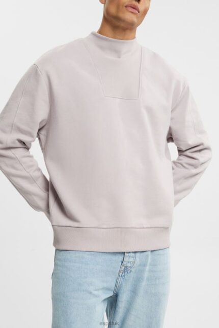 Esprit Stand-up collar sweatshirt Men Lavender Sweatshirts & Hoodies P0D0X953