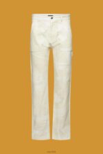 Esprit Straight leg cargo trousers with pattern Men Beige Trousers & Pants P0D0X675 - Image 5