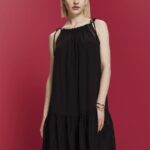 Esprit Strappy dress with smock, TENCEL Women Black Dresses P0D0X202