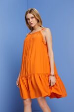 Esprit Strappy dress with smock, TENCEL Women Orange Dresses P0D0X116