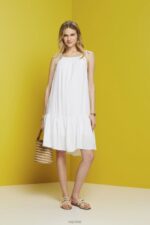 Esprit Strappy dress with smock, TENCEL Women White Dresses P0D0X203 - Image 2