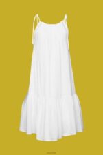 Esprit Strappy dress with smock, TENCEL Women White Dresses P0D0X203 - Image 5